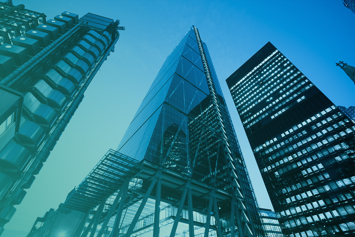 “Modern commercial skyscrapers representing Multi-site Reporting and Insights across large property portfolios.”