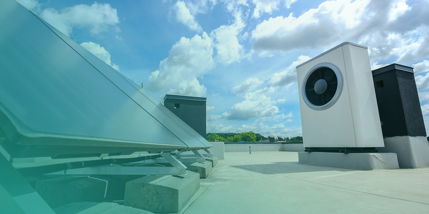 Heat pumps on a roof