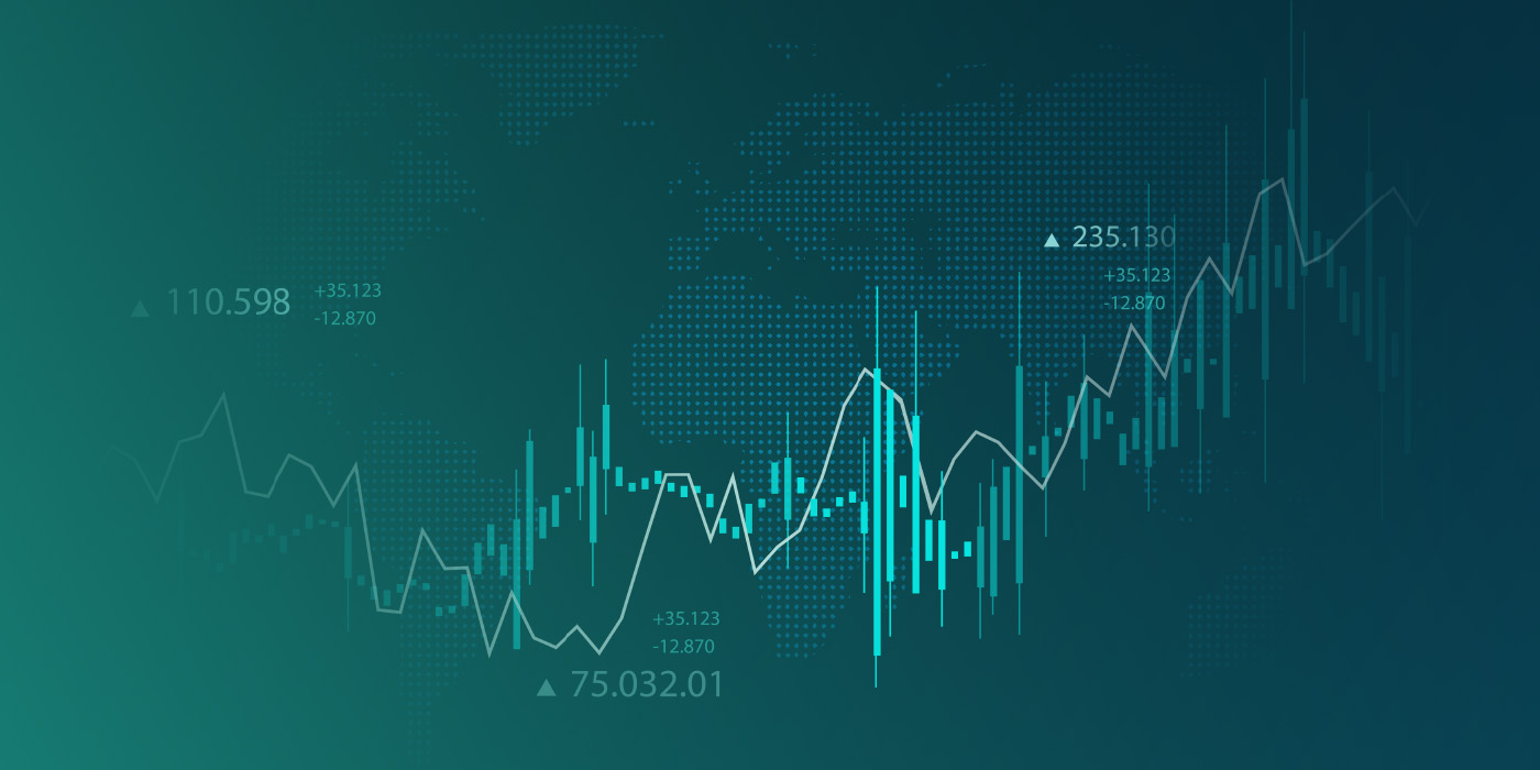 Global data chart with fluctuating market trends, symbolising analysis, forecasting, and decision-making that drive an effective energy procurement strategy 2025.