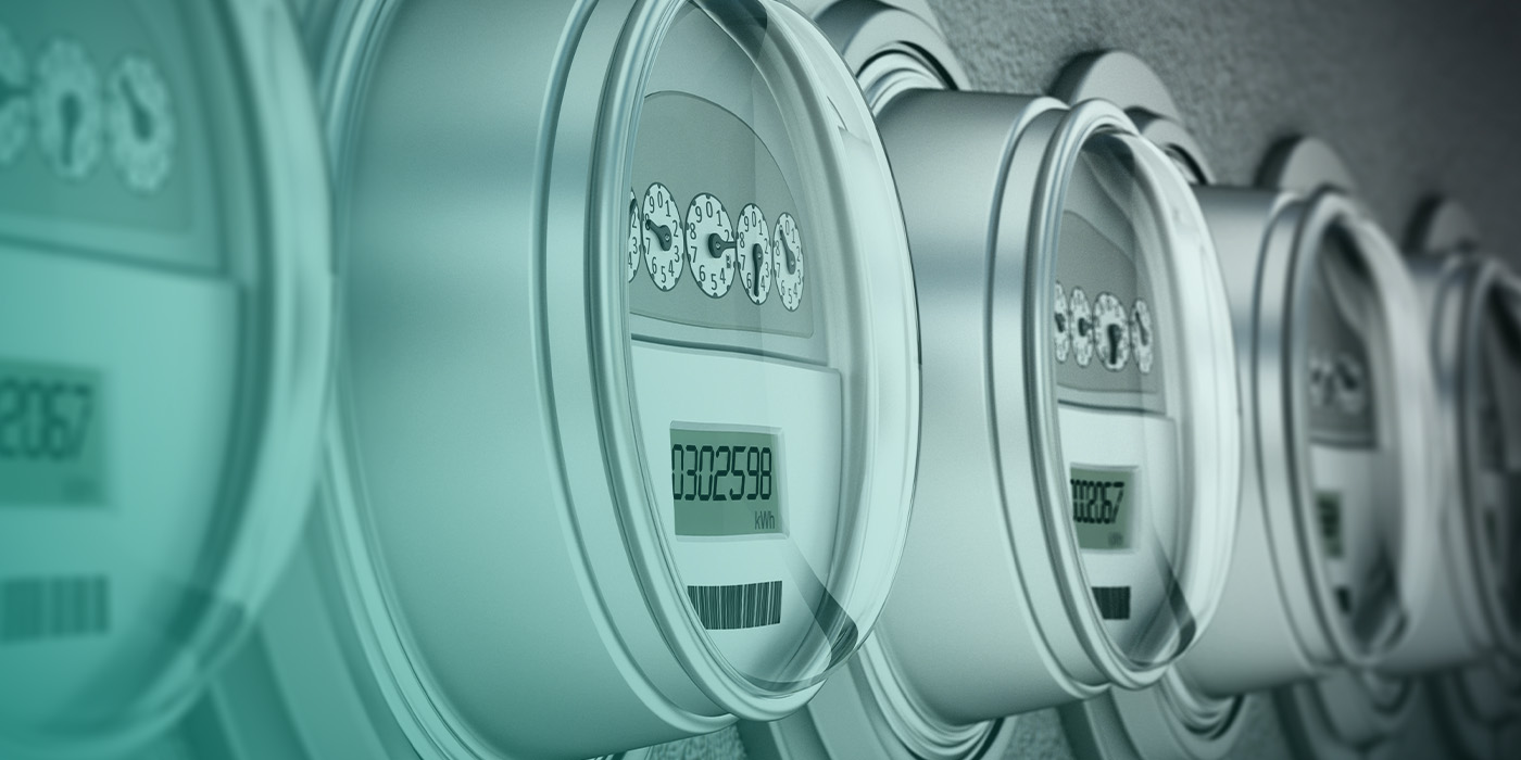 Close-up of multiple smart meters used to demonstrate the Smart Metering Toolkit for Landlords & Developers and its role in energy accuracy and compliance.