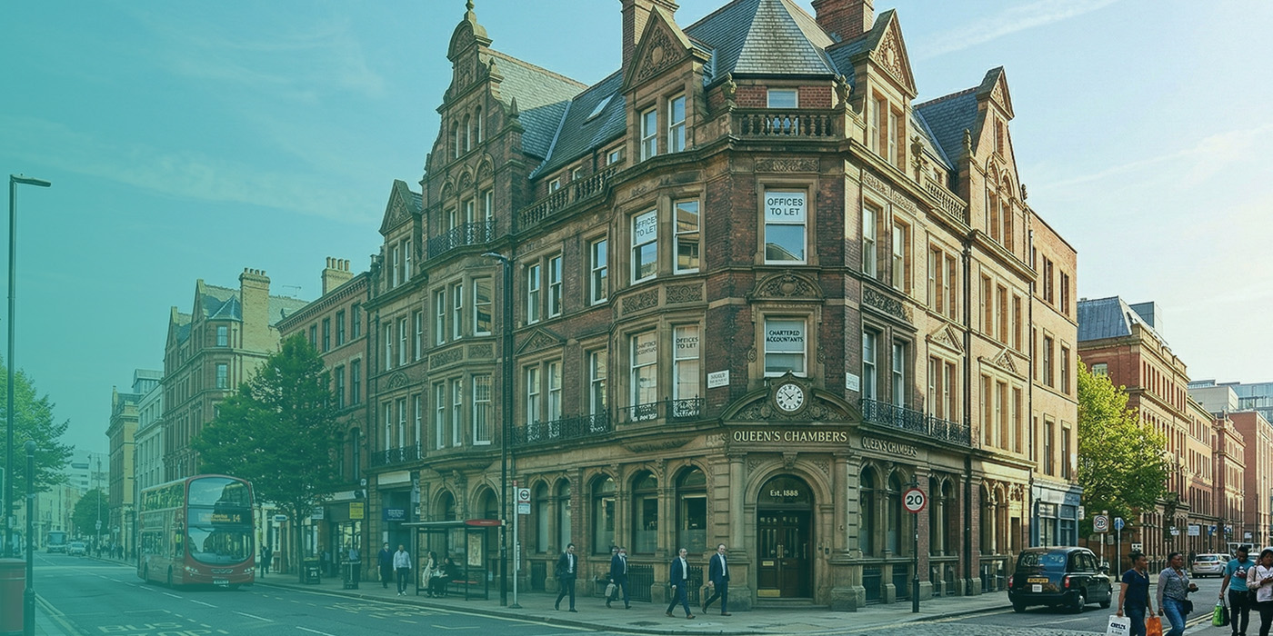 Historic commercial office building in a UK city illustrating property compliance considerations linked to Commercial EPC requirements.